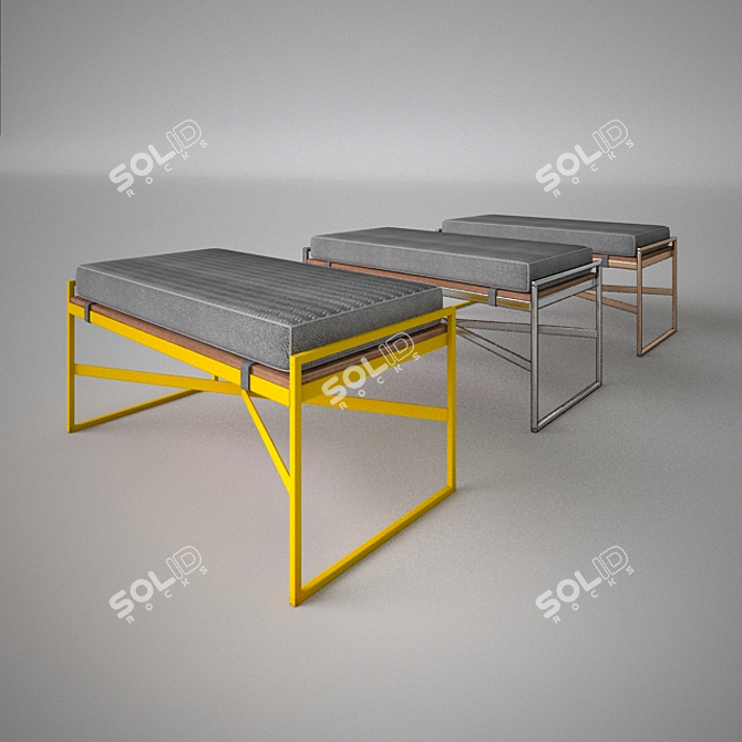 Versatile Coffee Table: Tray & Extra Seating 3D model image 1
