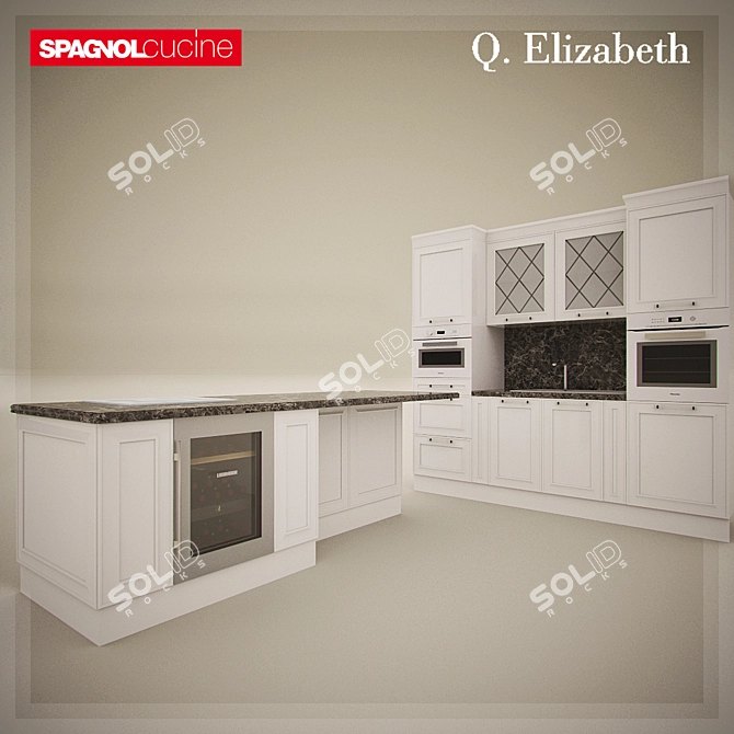 Elegant MDF Enamel Queen 3D model image 1