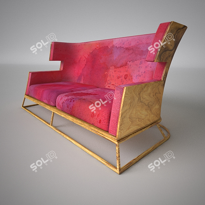 Mid Century Inspired 2 Seat Sofa 3D model image 1