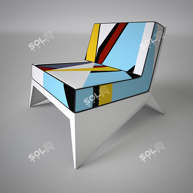 PolyPop Chair: Unique Design Inspired by Geometry 3D model image 1