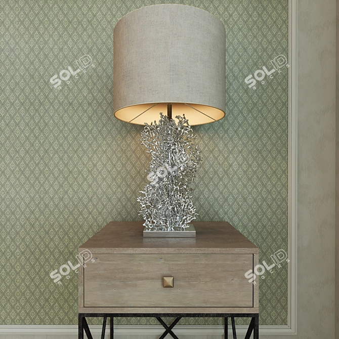 Atolli Table Lamp with Teriza Curbstone 3D model image 1