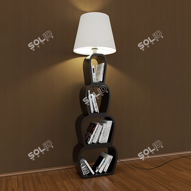 Shelf-Floor Lamp: Stylish and Functional 3D model image 1