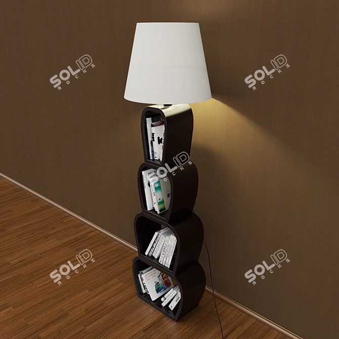 Shelf-Floor Lamp: Stylish and Functional 3D model image 2