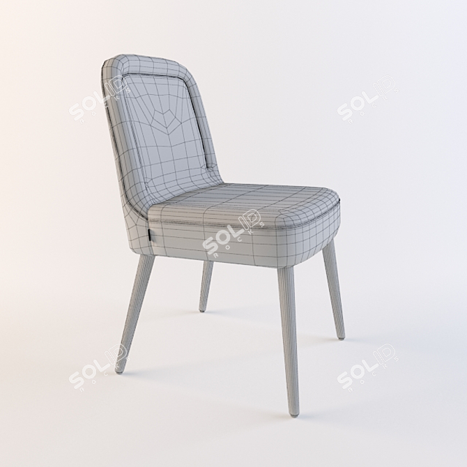 Elegant Da Vinci Upholstered Chair 3D model image 2