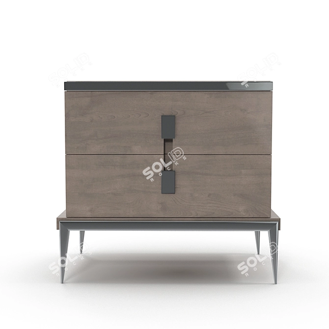 Modern Sleek Bedside Table 3D model image 2