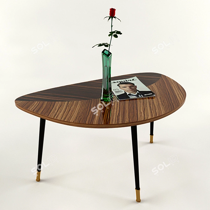 Lacquered Rosewood Coffee Table 3D model image 1