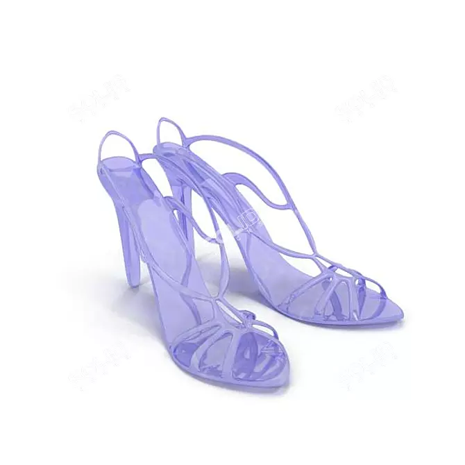 Glass Art Shoes: Exquisite Decoratives 3D model image 1