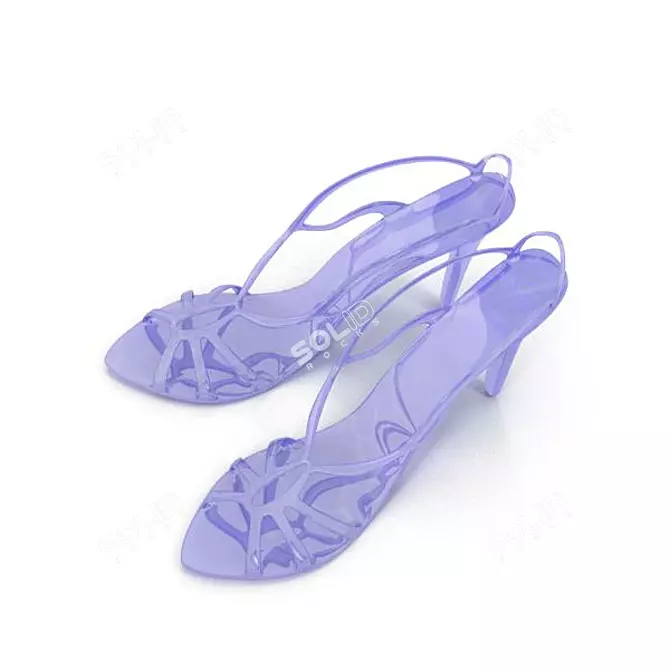 Glass Art Shoes: Exquisite Decoratives 3D model image 2