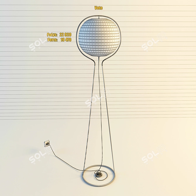 Elegant VETE Floor Lamp 3D model image 3