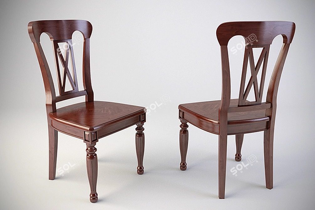 Classic Table with Chairs (Unknown Manufacturer) 3D model image 2