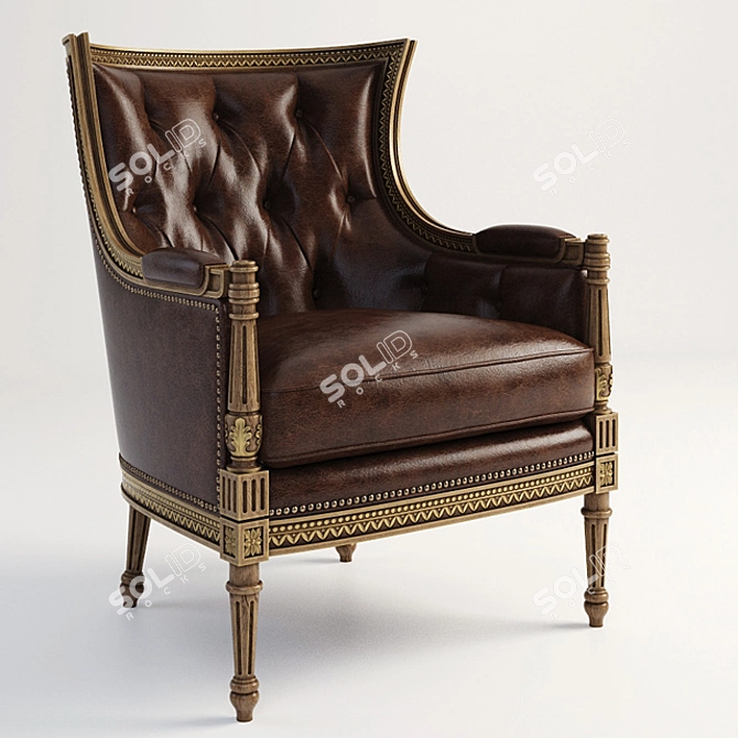 Century Regal Chair - Elegant and Comfortable 3D model image 1