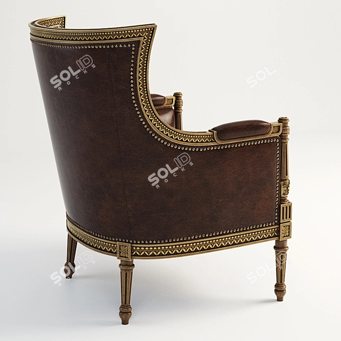 Century Regal Chair - Elegant and Comfortable 3D model image 2