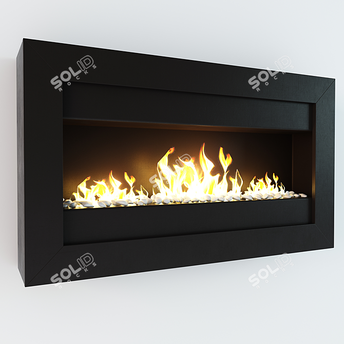 OSLO Noir Bio Wall Fireplace 3D model image 1
