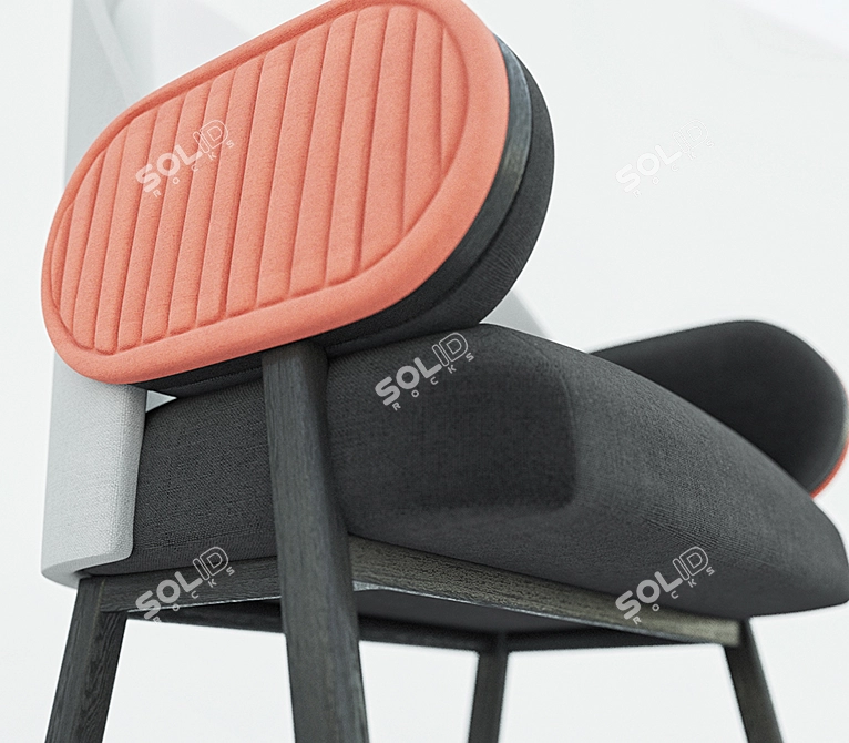 Moon I Armchair: Limited Edition Ebonized Beech Upholstered Design 3D model image 1