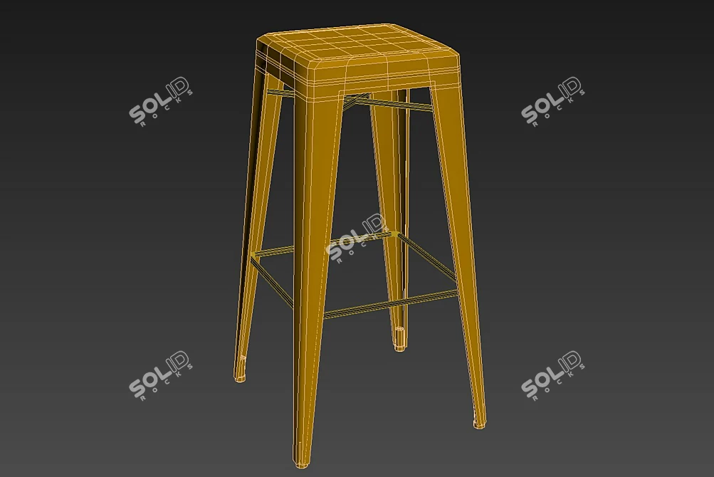 Leather Bar Stool 3D model image 3