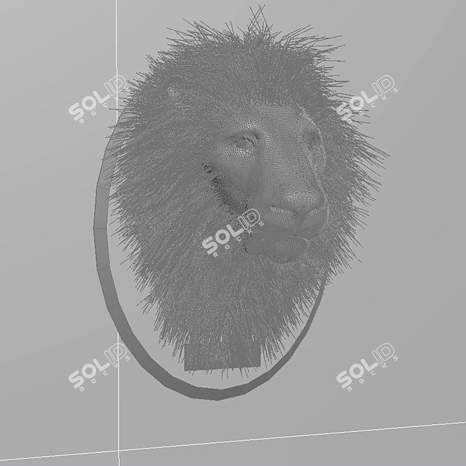 Majestic Lion Trophy 3D model image 2