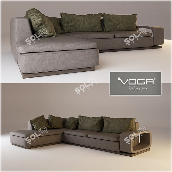 Voga Sofa: Streamlined Elegance for Modern Living 3D model image 1