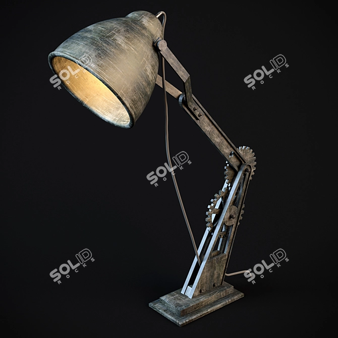 Industrial Iron Desk Lamp 3D model image 1