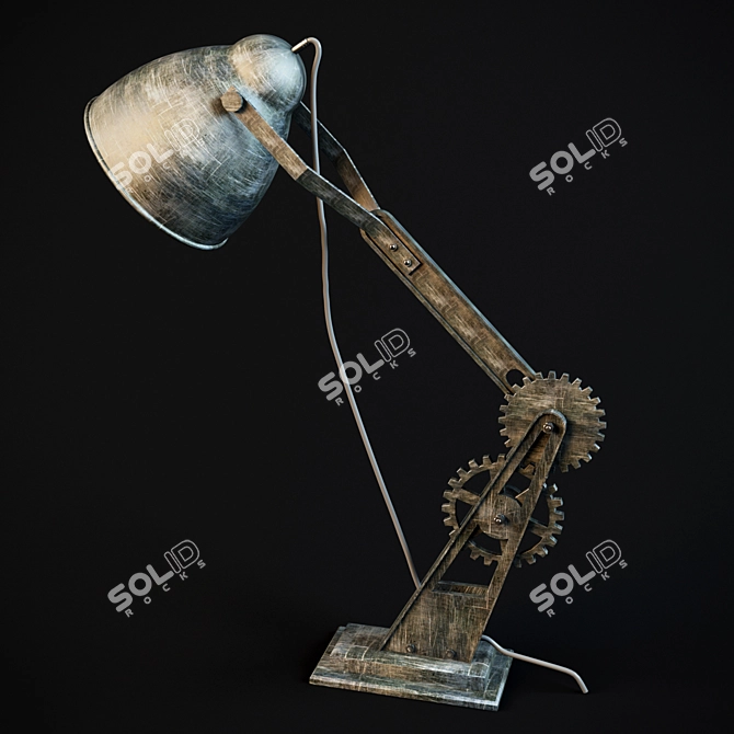 Industrial Iron Desk Lamp 3D model image 2