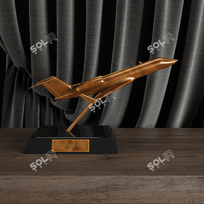 Gulfstream G450 Bronze Jet Statue 3D model image 1