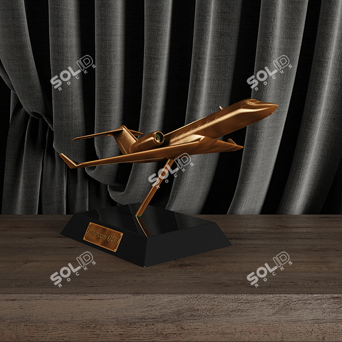 Gulfstream G450 Bronze Jet Statue 3D model image 2