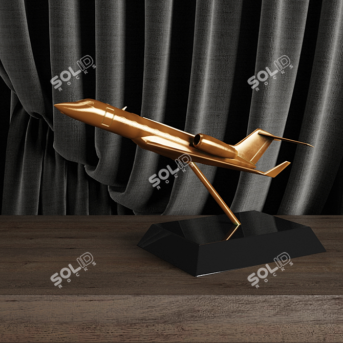 Gulfstream G450 Bronze Jet Statue 3D model image 3