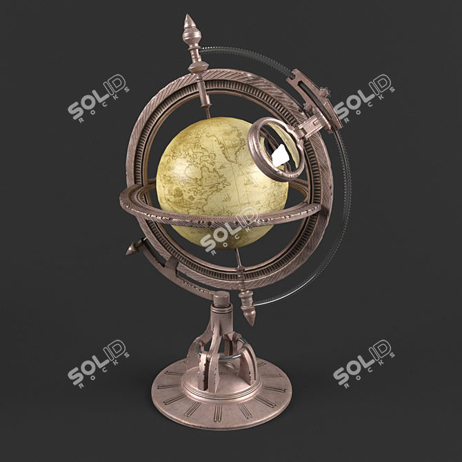 Classic Decorative Globe 3D model image 1