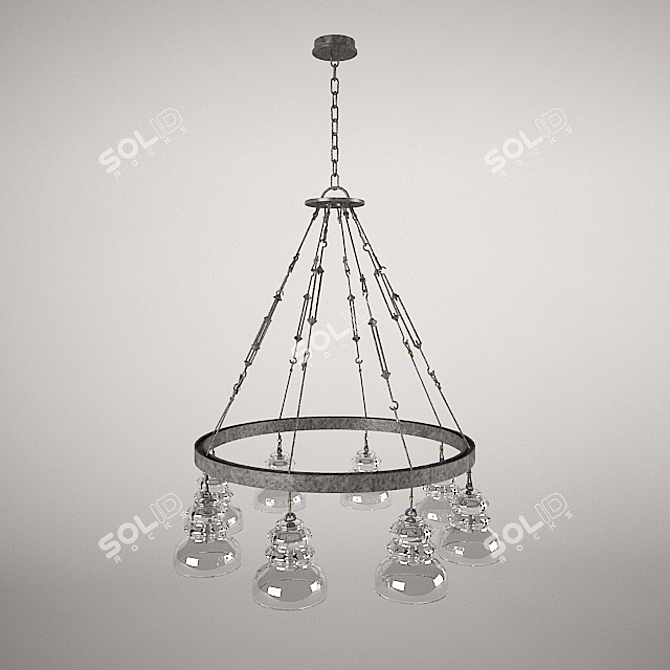 Elegant Menlo Park Chandelier 3D model image 1