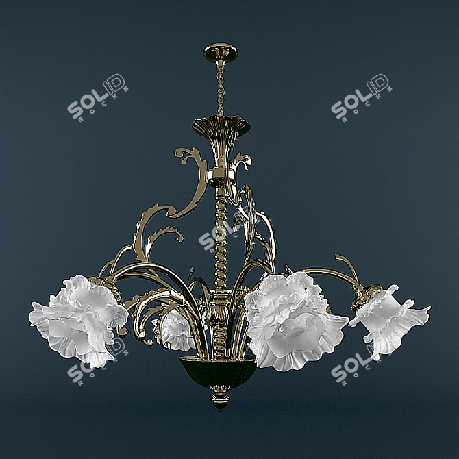 Elegant Crystal Chandelier 3D model image 1