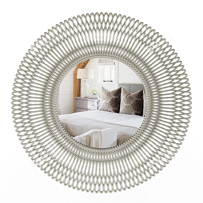 Title: Sleek Round Mirror 3D model image 1