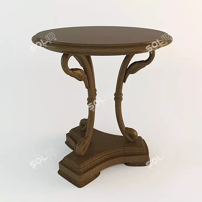 Wooden Table Stand 3D model image 1