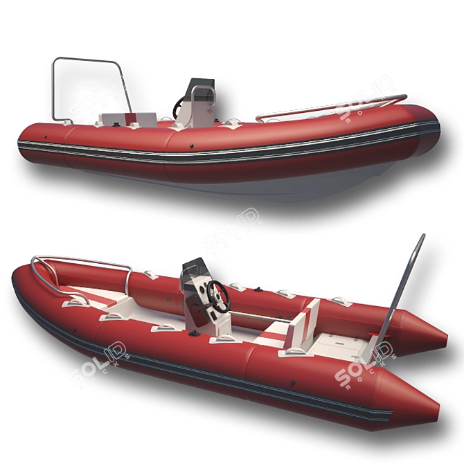 Portable Inflatable Boat: 3D Model 3D model image 1