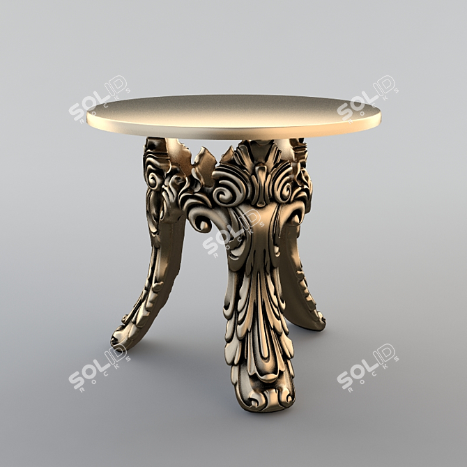 Sturdy Wooden Table: versatile and durable 3D model image 1