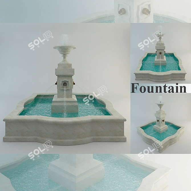 Exterior Fountain: Low-poly Model, 19,891 Polys 3D model image 1