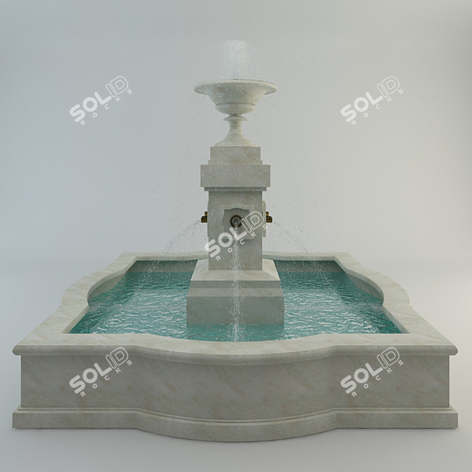 Exterior Fountain: Low-poly Model, 19,891 Polys 3D model image 2