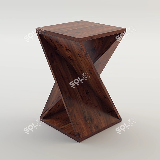 Sleek Open Twisted Side Table 3D model image 1