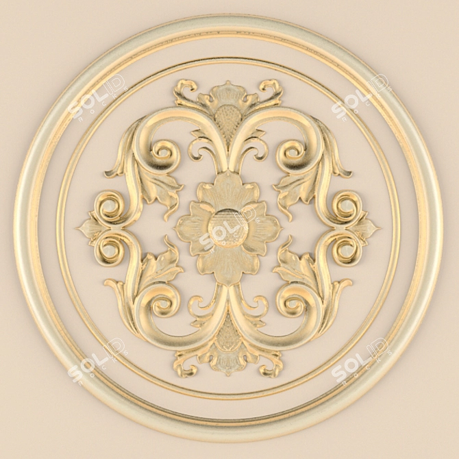 Elegant Stucco Ceiling Design 3D model image 1