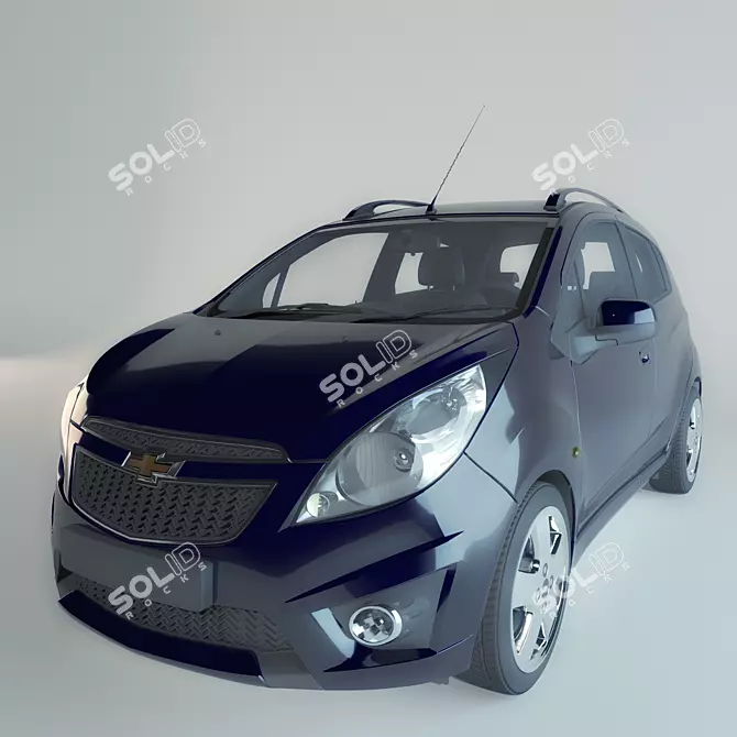 Compact Chevrolet Spark: Sporty & Efficient 3D model image 1