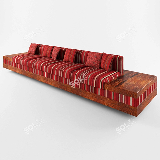 Versatile Dining Bench 3D model image 1