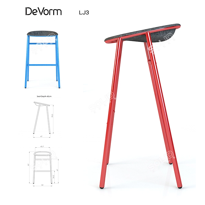 EcoSeat+: Sustainable Steel Frame Saddle 3D model image 1