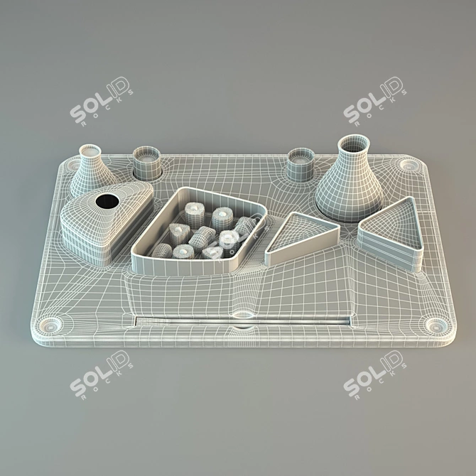 Exquisite Sushi Tray Set 3D model image 2