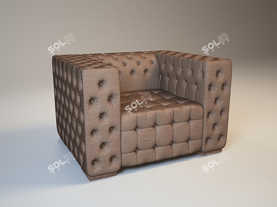 Sleek Capitol Serge Sofa 3D model image 1