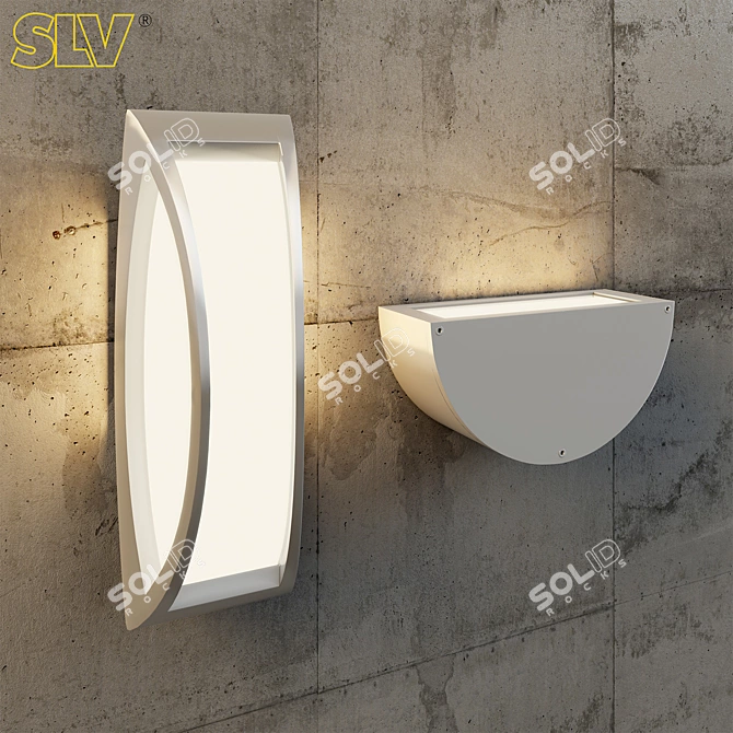 SLV Meridian 2 - Sleek Silver Outdoor Wall/Ceiling Lamp 3D model image 1