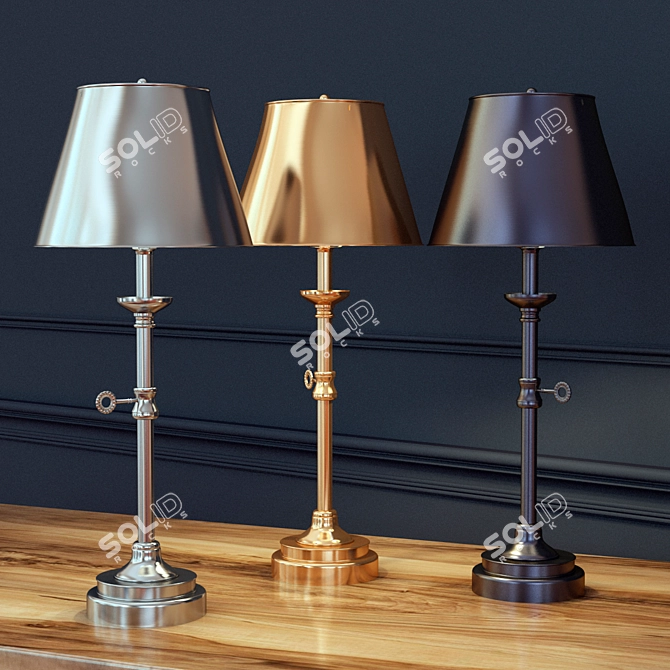 Elegant Brass Oliver Accent Lamp 3D model image 1