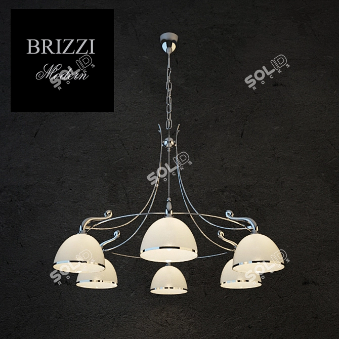 Brizzi Chrome 6-Light Chandelier 3D model image 1