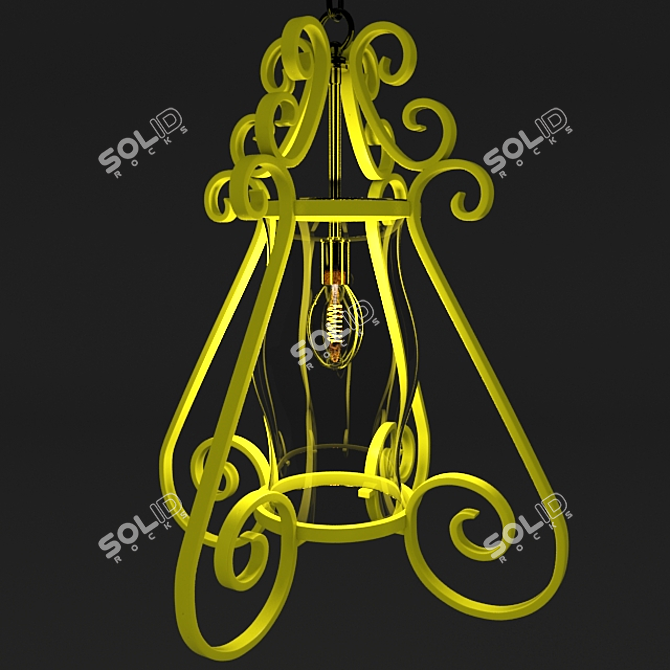 Anson Ribbon: Modern Mesh Smooth Pendant 3D model image 1