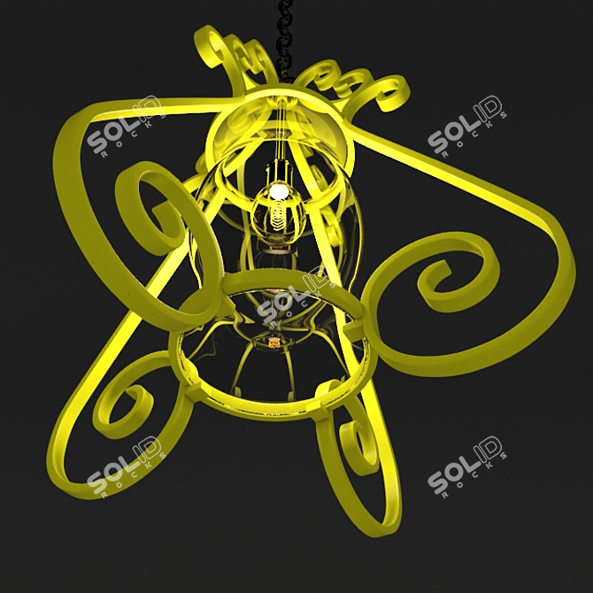 Anson Ribbon: Modern Mesh Smooth Pendant 3D model image 2