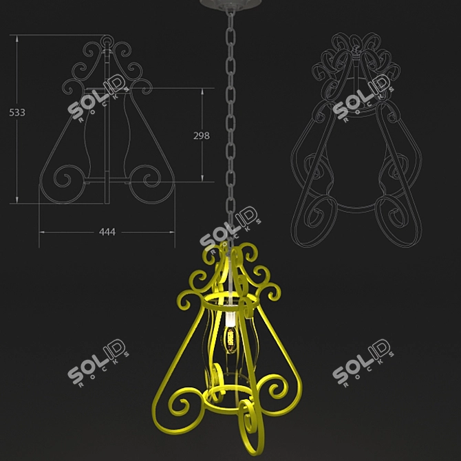 Anson Ribbon: Modern Mesh Smooth Pendant 3D model image 3