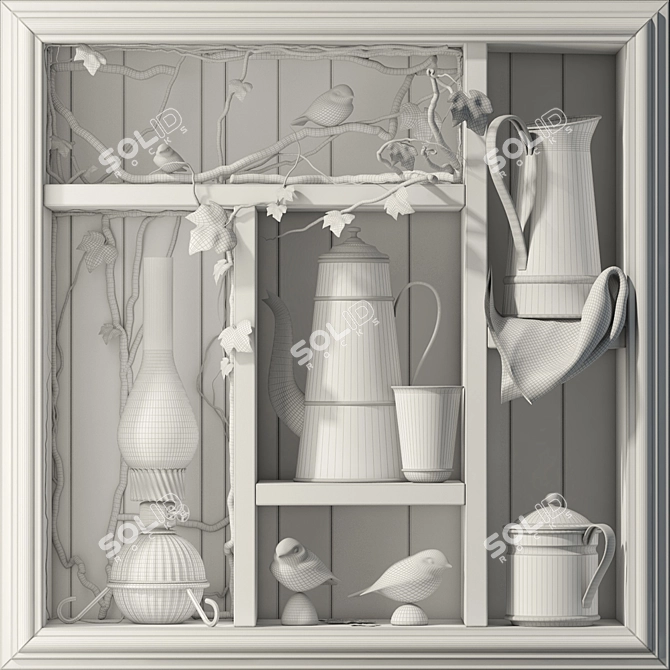 Stylish Home Décor Set 3D model image 2