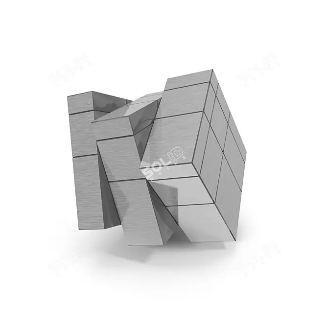 Reflective Rubik's Cube: A Shiny Twist! 3D model image 1